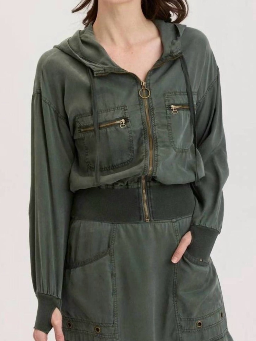 XCVI karney distressed bomber jacket in heritage park pigment